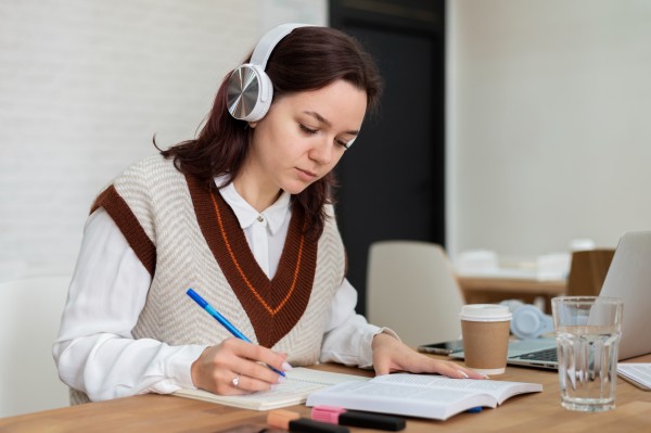 A Girl executing Academic Transcription